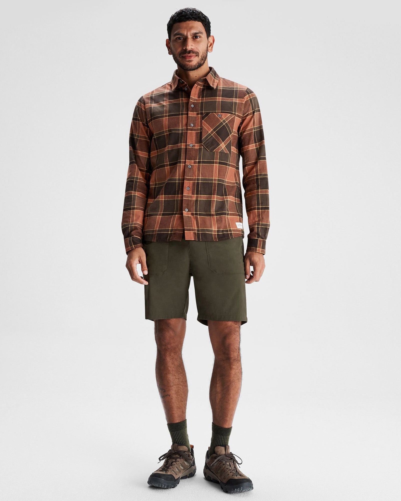 Premium Men's Fyfe Flannel Shirt - Soft Redwood Plaid Pattern - Comfortable & Durable for Outdoor Adventures, Camping & Casual Wear