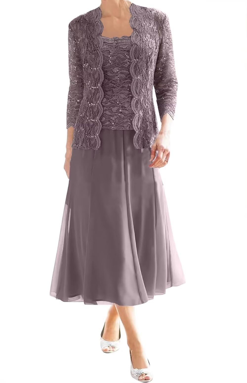 Elegant Mother of The Bride Dresses with Jacket - Women's Formal Evening Gown for Wedding Guest - Perfect for Church Ceremonies, Receptions & Special Occasions