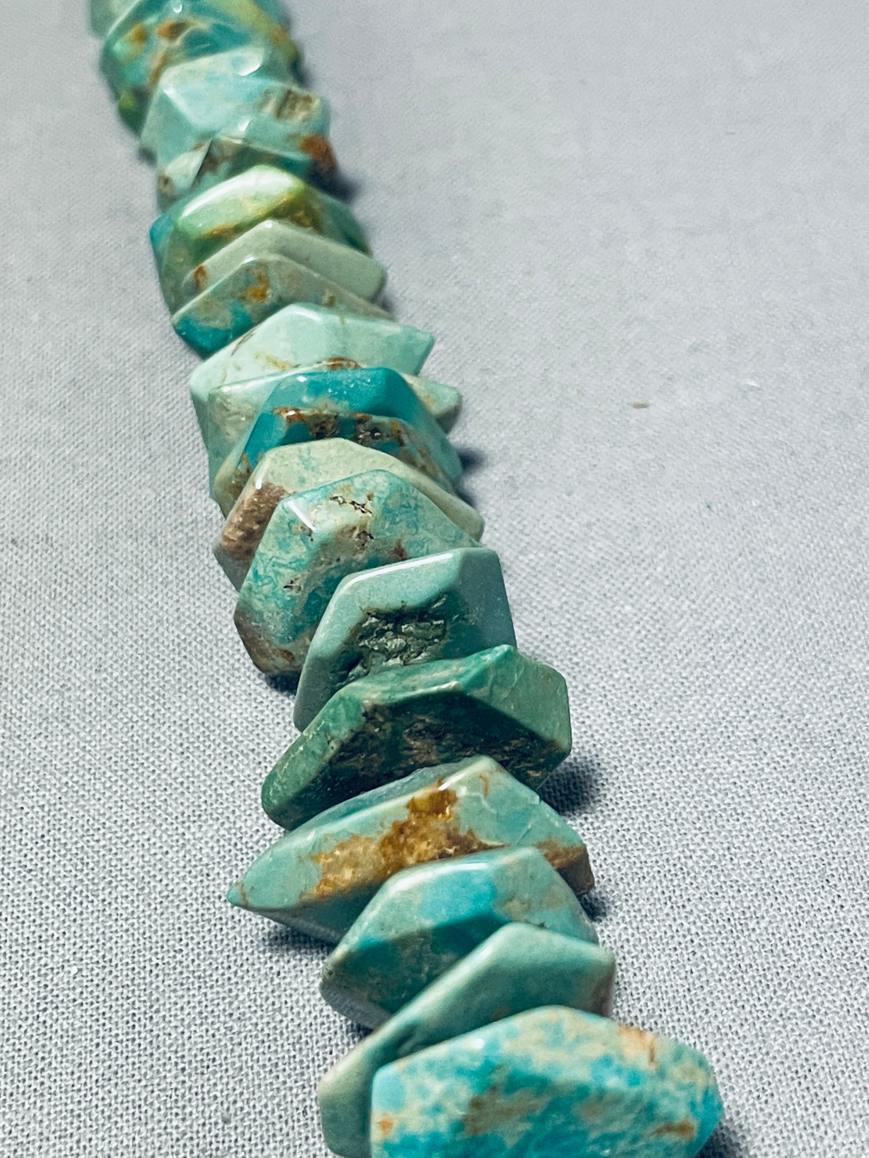 100+ Gram Vintage Native American Navajo Royston Turquoise Sterling Silver Necklace - Handcrafted Jewelry for Women, Boho Chic Accessory, Perfect for Festivals & Special Occasions
