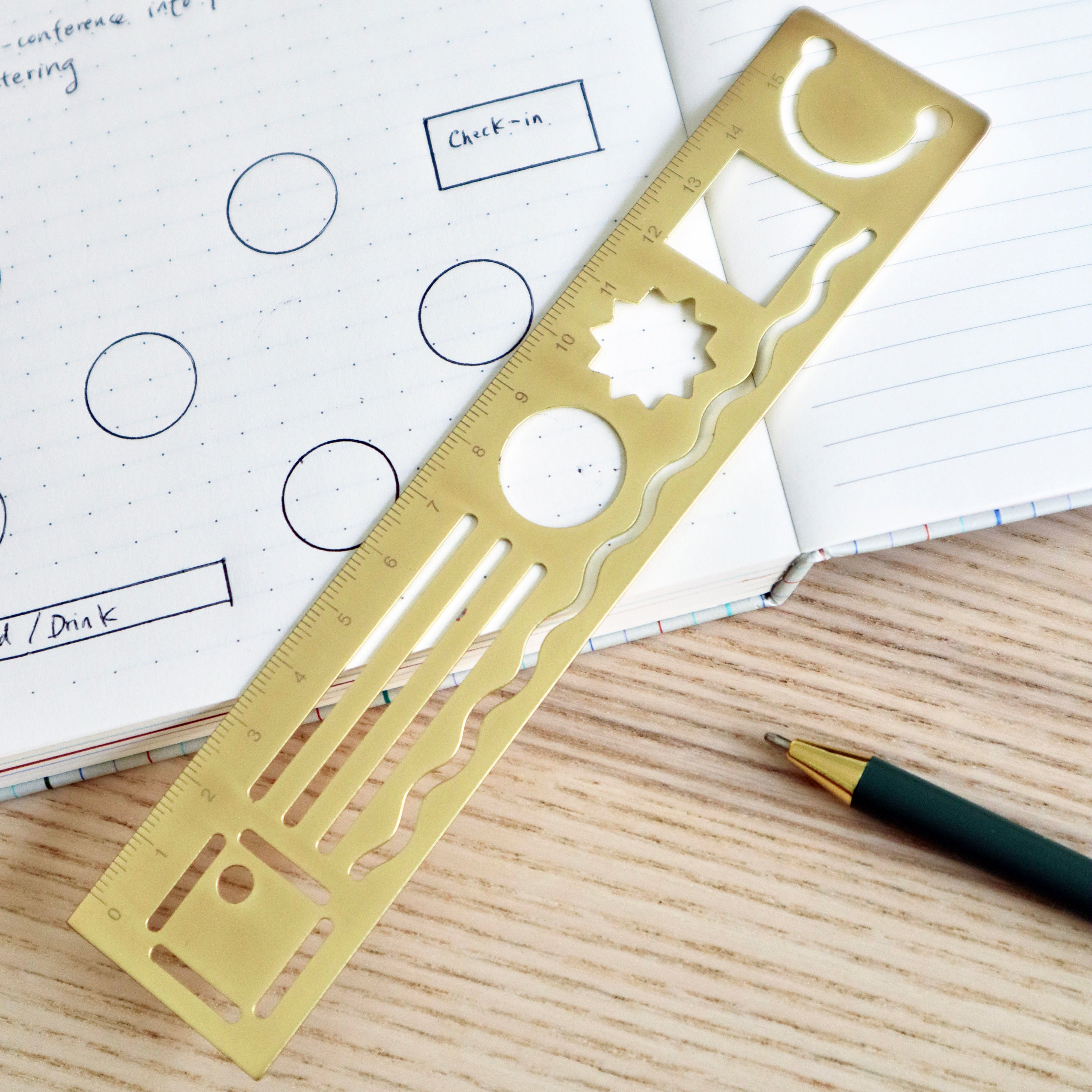 Inkerie 3-in-1 Multi-Function Stainless Steel Ruler - 12 Inch Metal Straight Edge Ruler with Inch & Metric Measurements - Perfect for Drawing, Drafting, Sewing & DIY Crafts