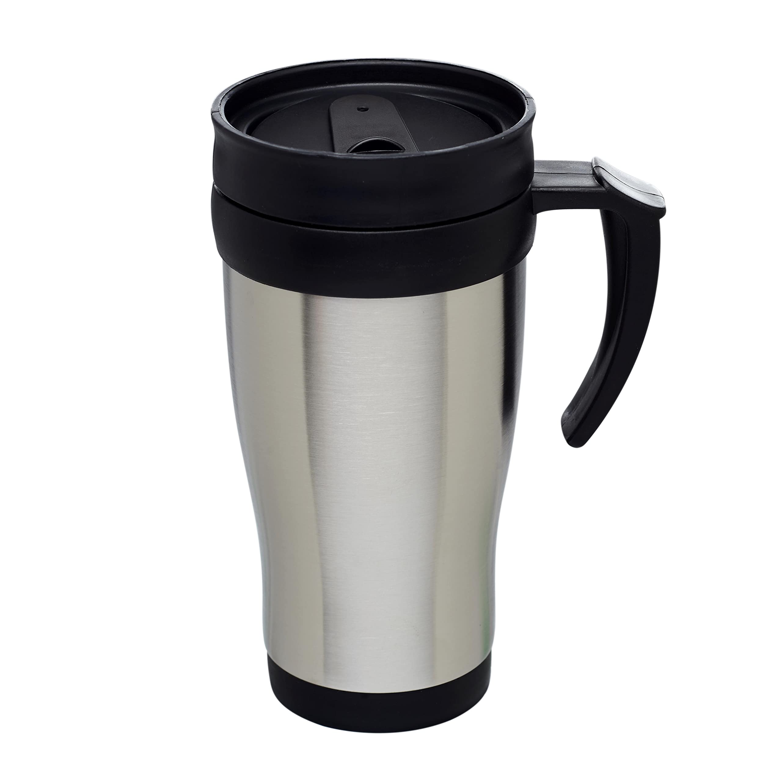 Premium 14 oz Stainless Steel Travel Mugs with Handle - Set of 10 Bulk Pack - Insulated Hot & Cold Beverage Containers for Coffee, Tea, Soda - Ideal for Office, Camping, Travel & Gifts - Silver