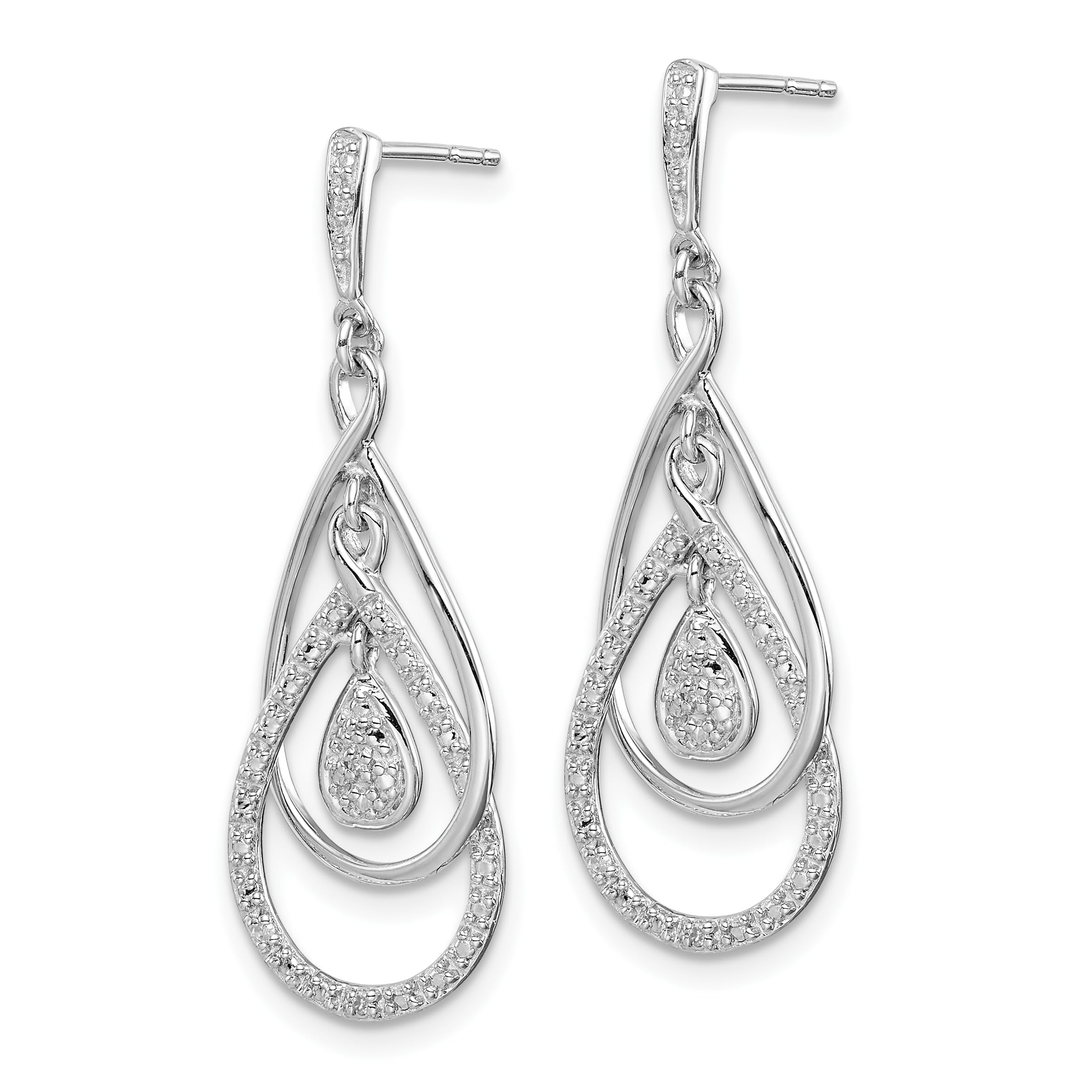 925 Sterling Silver Diamond Post Drop Dangle Earrings for Women - Elegant Hypoallergenic Jewelry Gift for Wedding, Party & Special Occasions