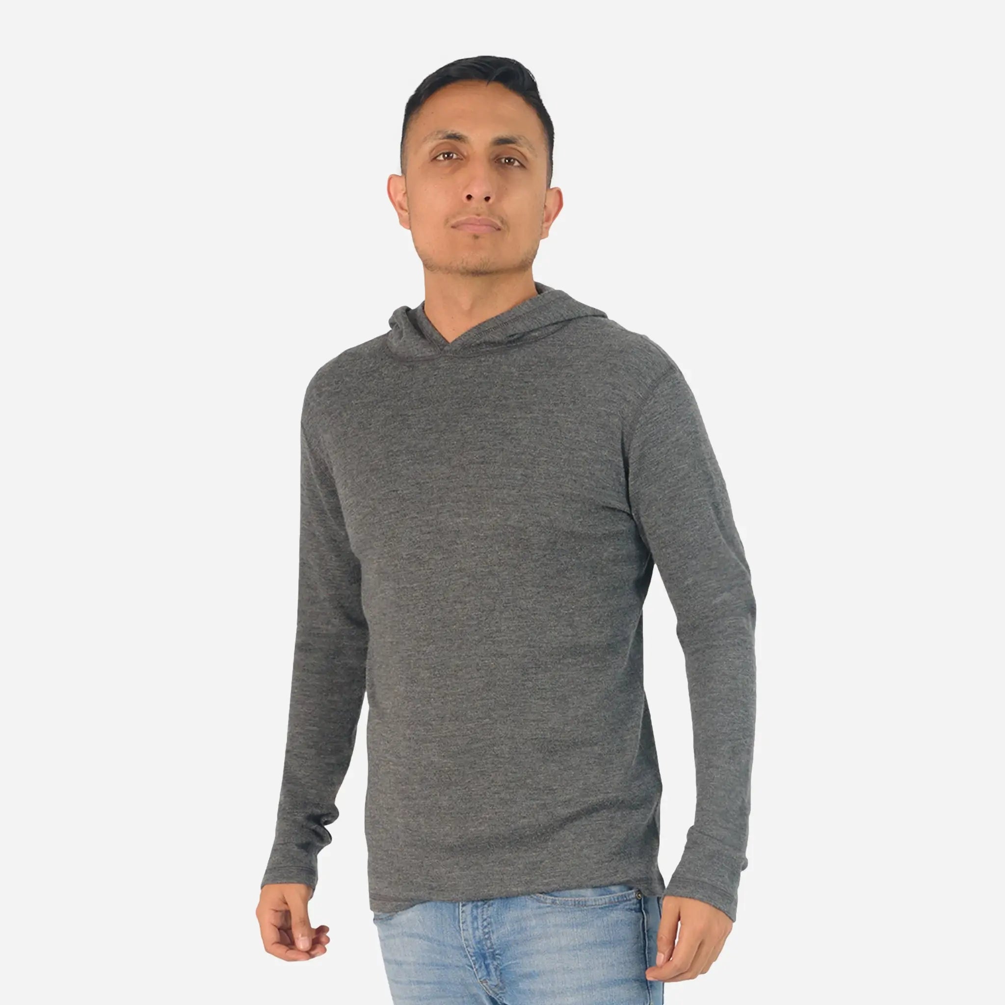 Men's Alpaca Wool Pullover Hoodie - 300 Lightweight Winter Sweater for Outdoor Activities & Casual Wear
