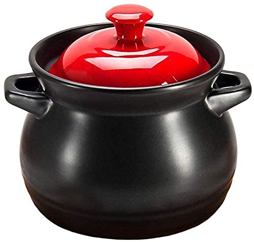 **Terracotta Clay Casserole Pot for Cooking - High Temperature Resistant Ceramic Dutch Oven with Heat Retention - Perfect for Open Fire, Stovetop & Oven Baking**