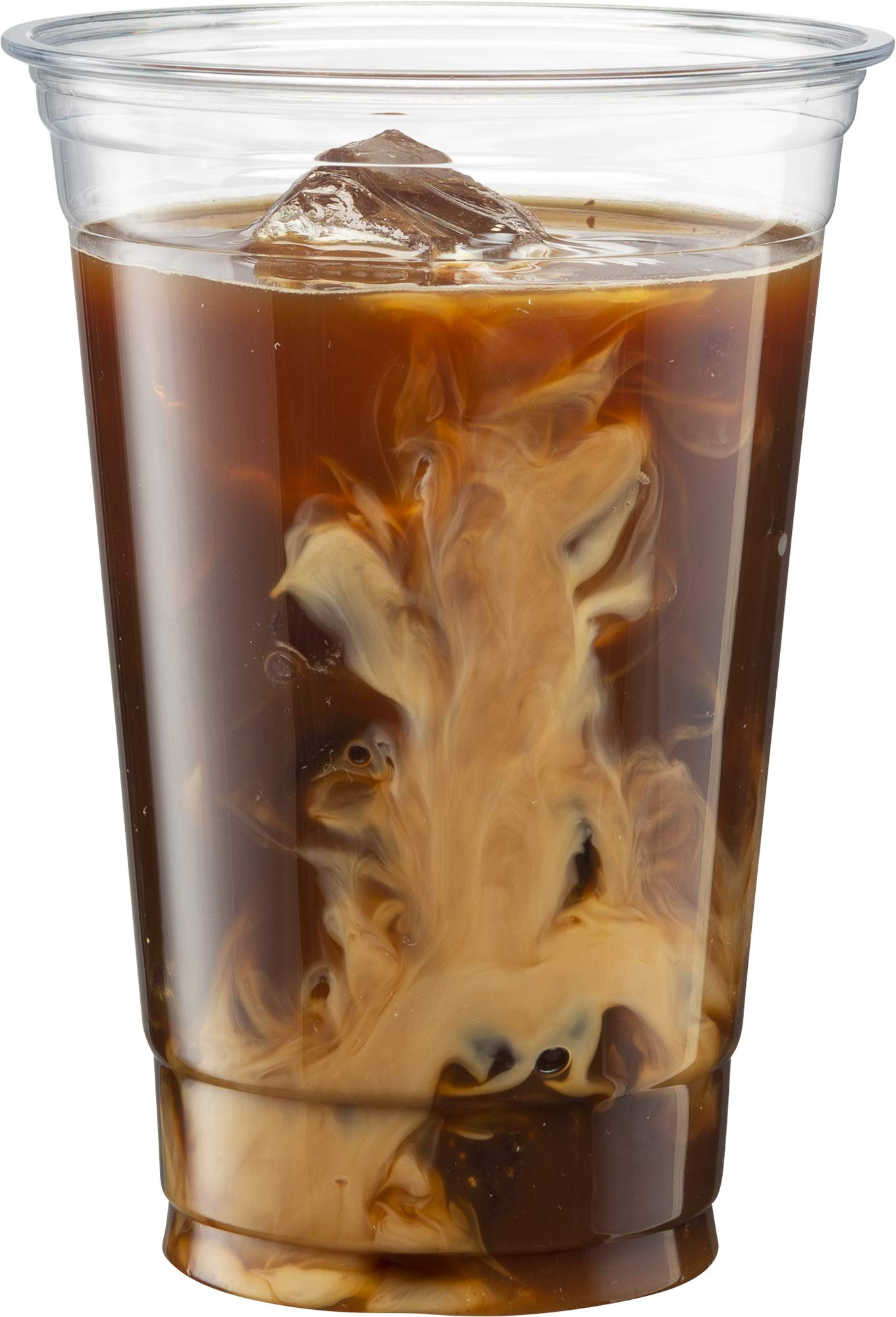 100 Sets - 20 Oz Crystal Clear PET Plastic Cups with Dome Lids for Iced Coffee, Cold Drinks, Milkshakes, Smoothies - Disposable Party Cups for Restaurants, Cafes, and Events