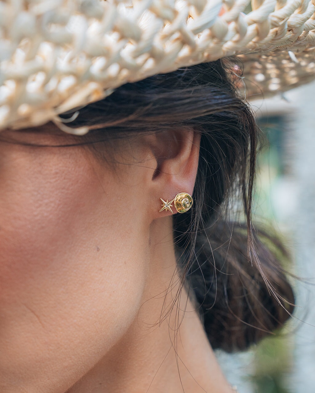 Space Cowgirl CZ Mismatched Stud Earrings - Trendy Cubic Zirconia Earrings for Women | Perfect for Western Fashion, Boho Style & Everyday Wear
