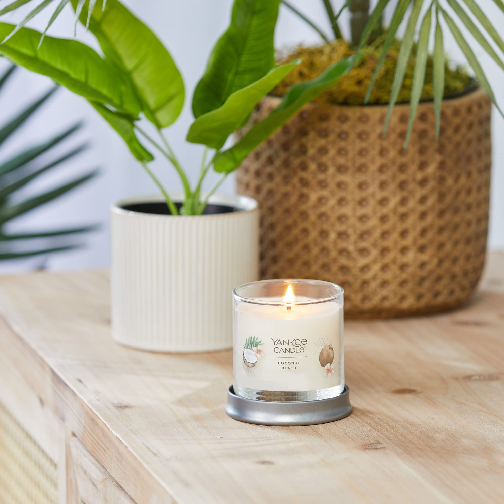 Yankee Candle Coconut Beach Scented Candle - 4.3oz Small Tumbler, Single Wick, 20+ Hours Burn Time - Perfect for Home, Office & Relaxation