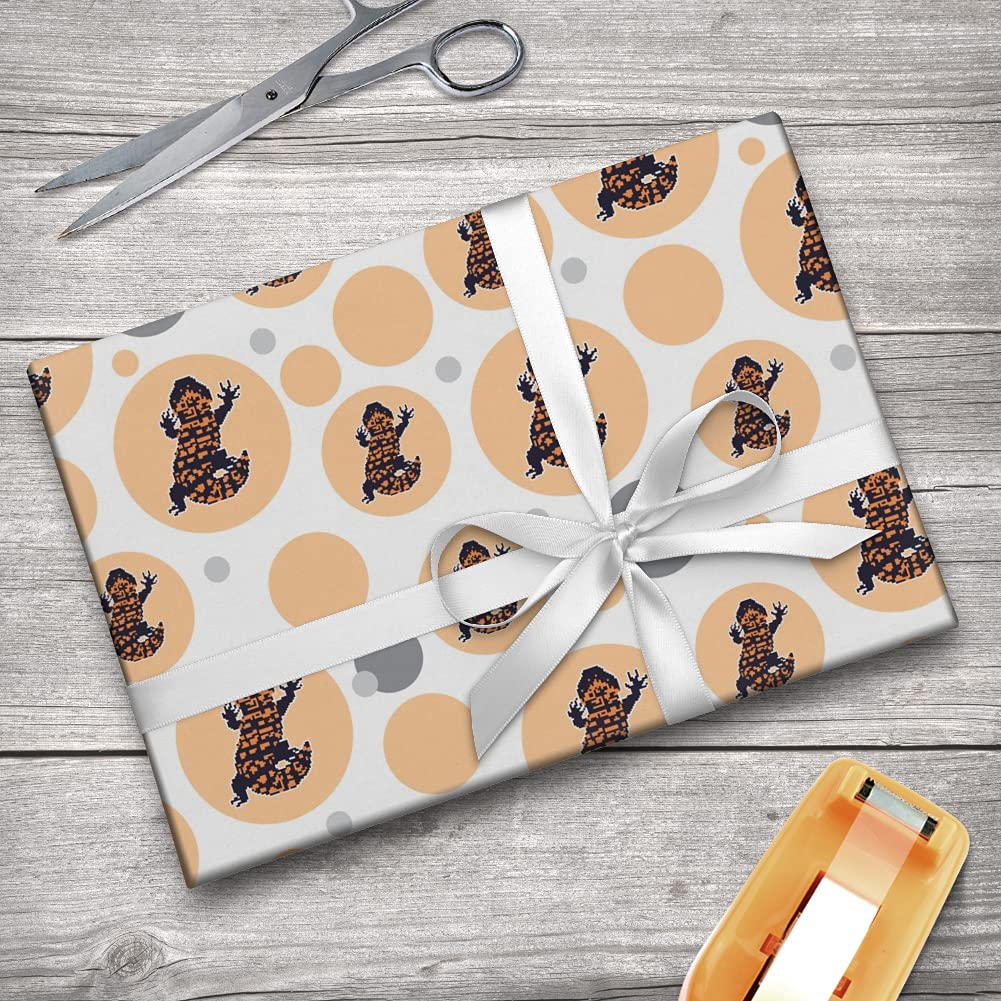 Gila Monster Pixel Lizard Gift Wrap Paper Roll - 18