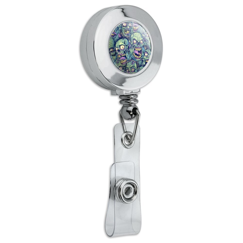 Zombie ID Card Holder - Horror Retractable Badge Clip for Work & Cosplay