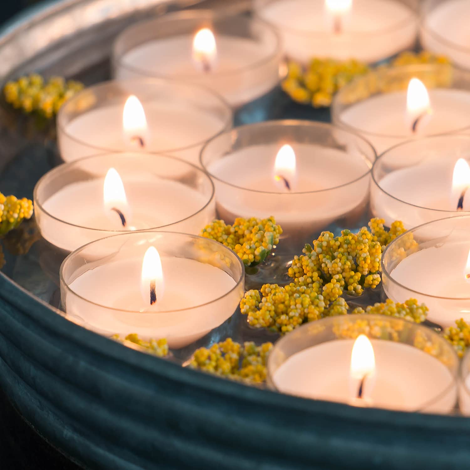 Stonebriar 96-Pack Unscented White Tea Light Candles - Long Burning Smokeless Clear Cup, 6-7 Hour Burn Time - Perfect for Weddings, Parties, Home Decor & Relaxation