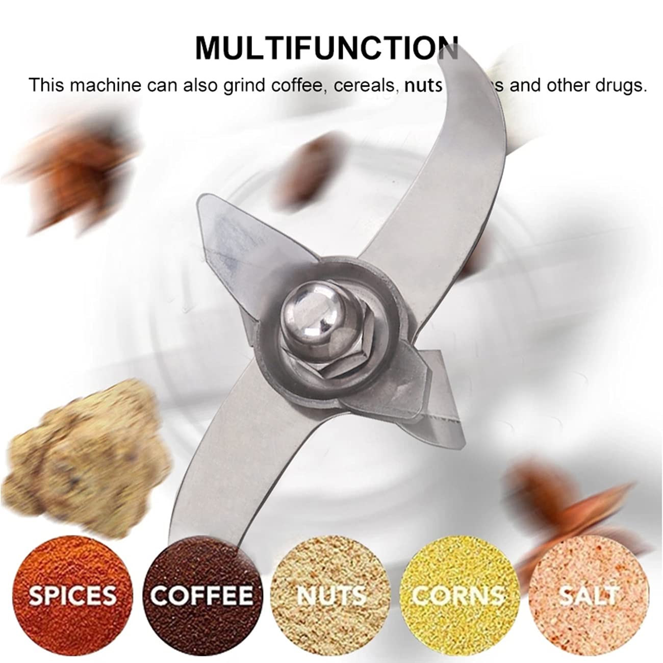 700g Electric Grain Mill Grinder 1800W Commercial Grade - High Speed 28000RPM Superfine Powder Machine for Coffee Beans, Spices, Nuts & Dry Ingredients - Perfect for Home Kitchens, Bakeries & Coffee Shops