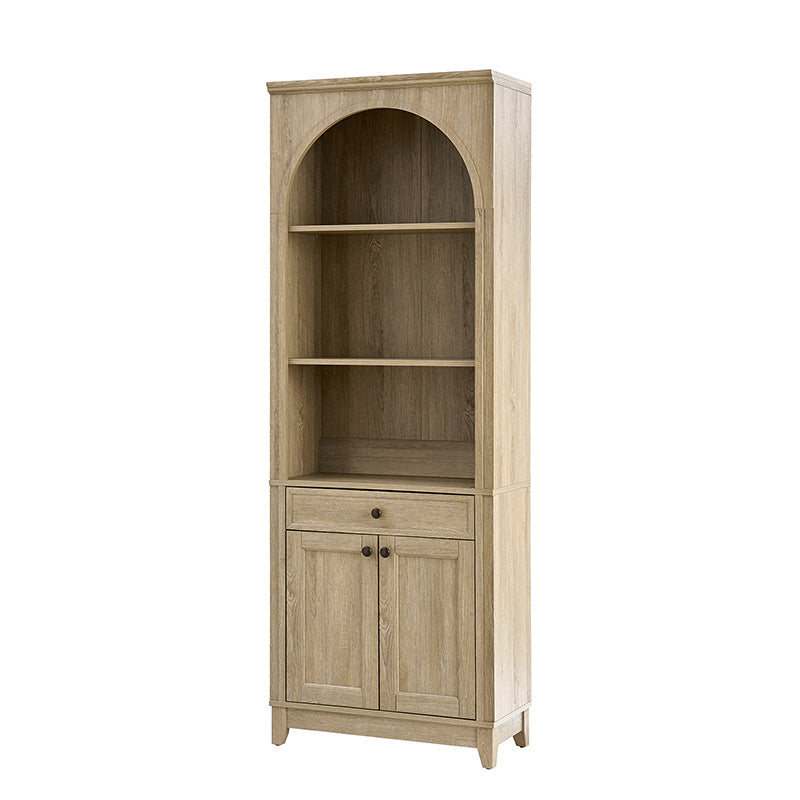 Baggio Modern Storage Bookcase with Smooth Glide Drawers and LED Lights - Stylish Bookshelf for Living Room, Bedroom, or Office Organization
