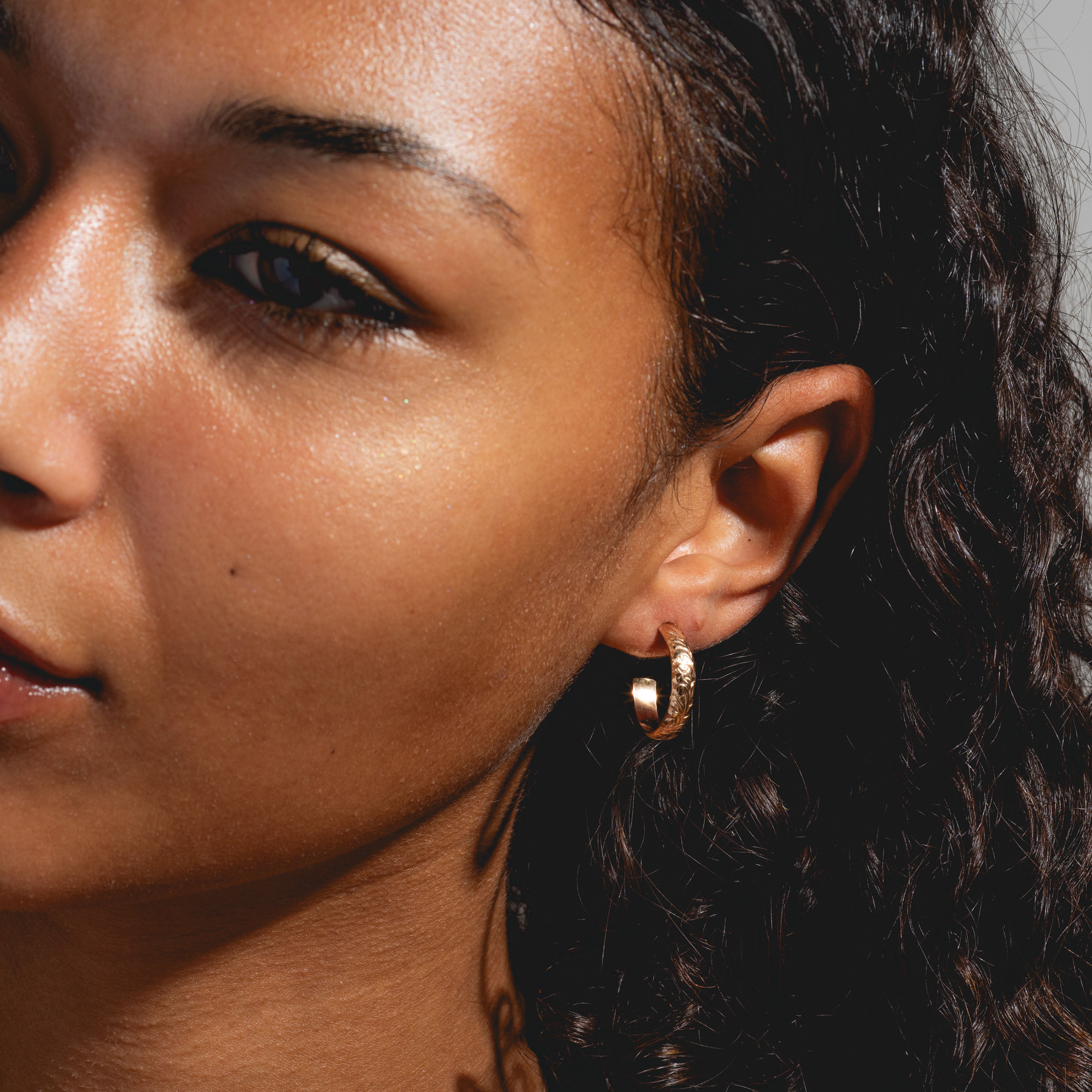 Floral Gold Small Hoop Earrings for Women - Dainty Elegant Everyday Jewelry - Perfect for Work, Date Night & Special Occasions