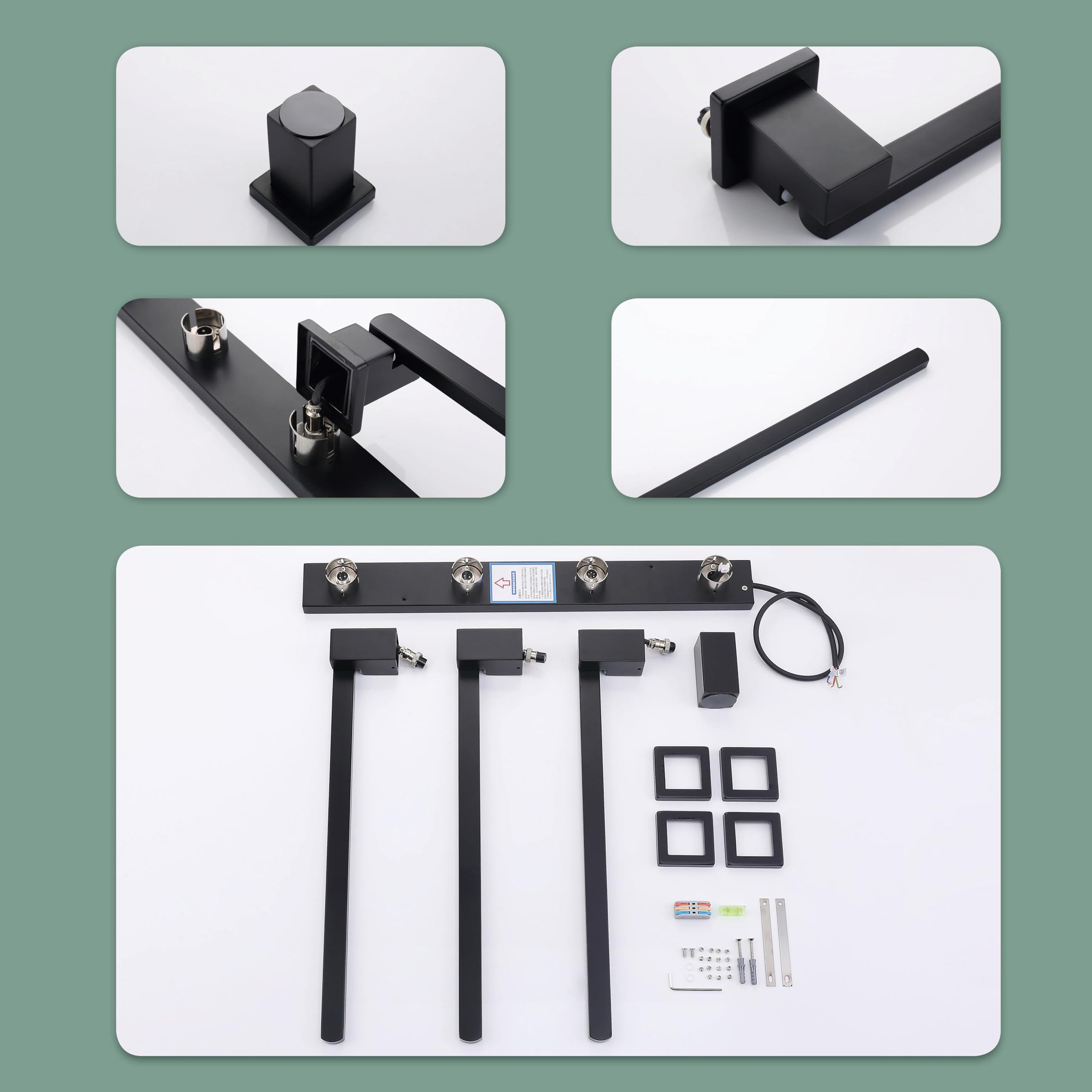 Digital Display Heated Towel Rack with WiFi Control - 180° Swivel Electric Towel Warmer with Timer (1-24H), Adjustable Temperature 115°F-145°F, 66W Concealed Bathroom Towel Rail - Perfect for Spa-Like Luxury & Quick Drying in Homes, Hotels, and Gyms