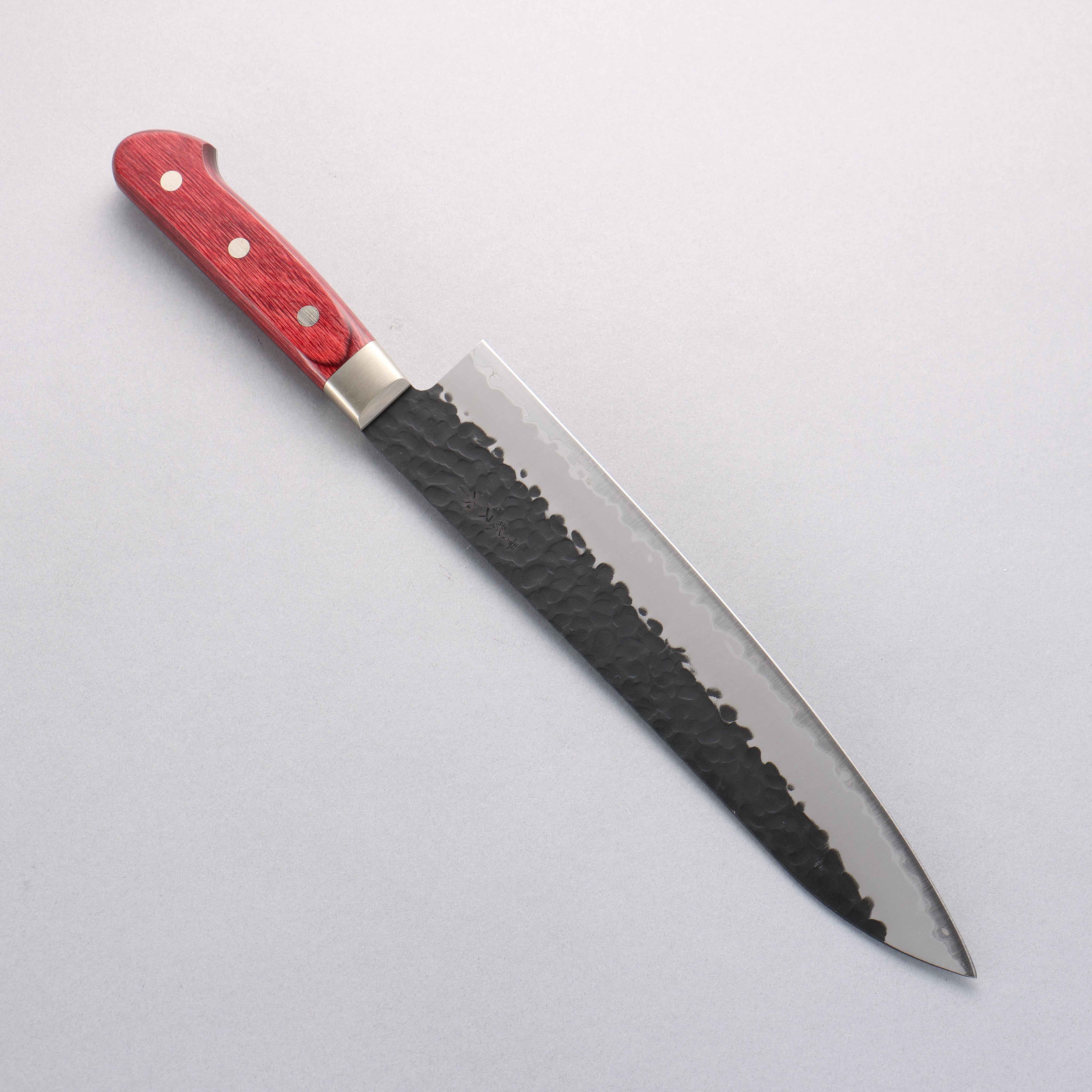 Seisuke Kurobeni Blue Super Hammered Kurouchi Gyuto 240mm Japanese Chef Knife with Red Pakka Wood Handle - Perfect for Sushi, Sashimi & Meat Cutting