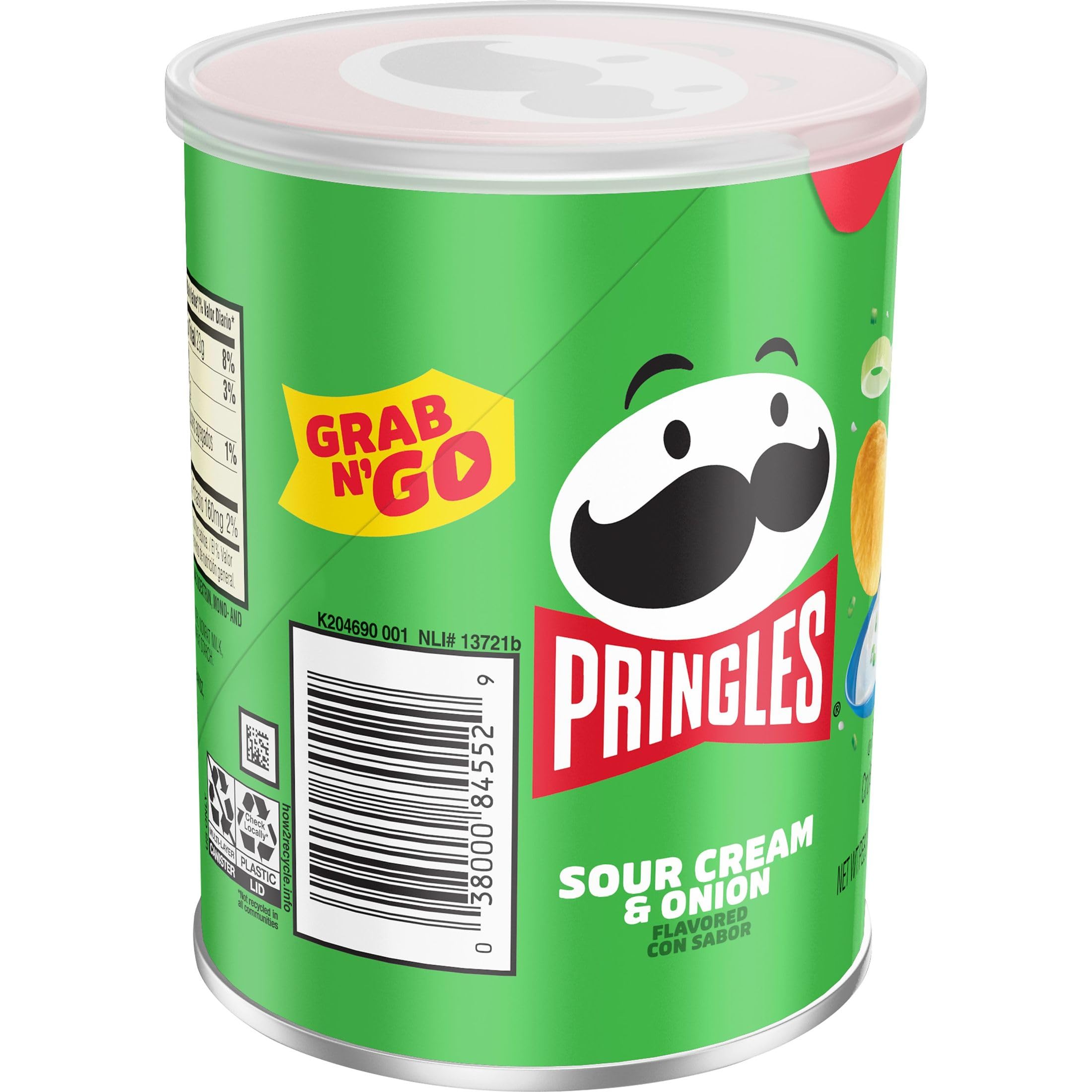 Pringles Sour Cream & Onion Potato Crisps - 12 Pack | Crunchy Snacks for Lunch, Office, School & Travel | Bulk Pack of Canned Chips for Kids & Adults | Perfect for Parties, Road Trips & Movie Nights