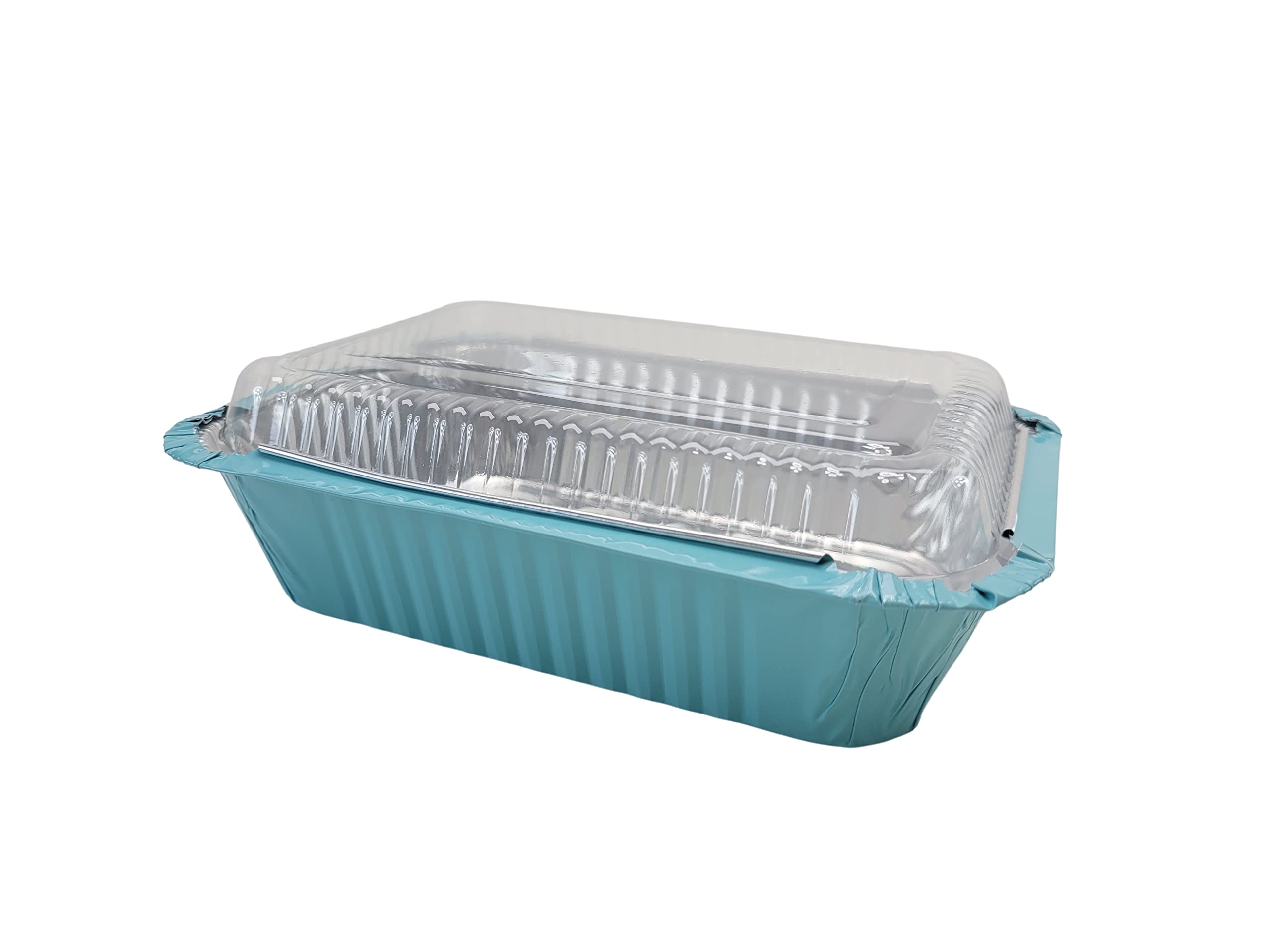 KitchenDance 1.5 lb. Heavy Duty Colored Aluminum Foil Takeout Containers with Lids - Disposable Casserole Pans for Cooking, Baking, Freezing & Food Storage - 500 Pack (Blue) - Perfect for Meal Prep, Party Catering & Restaurant Takeout