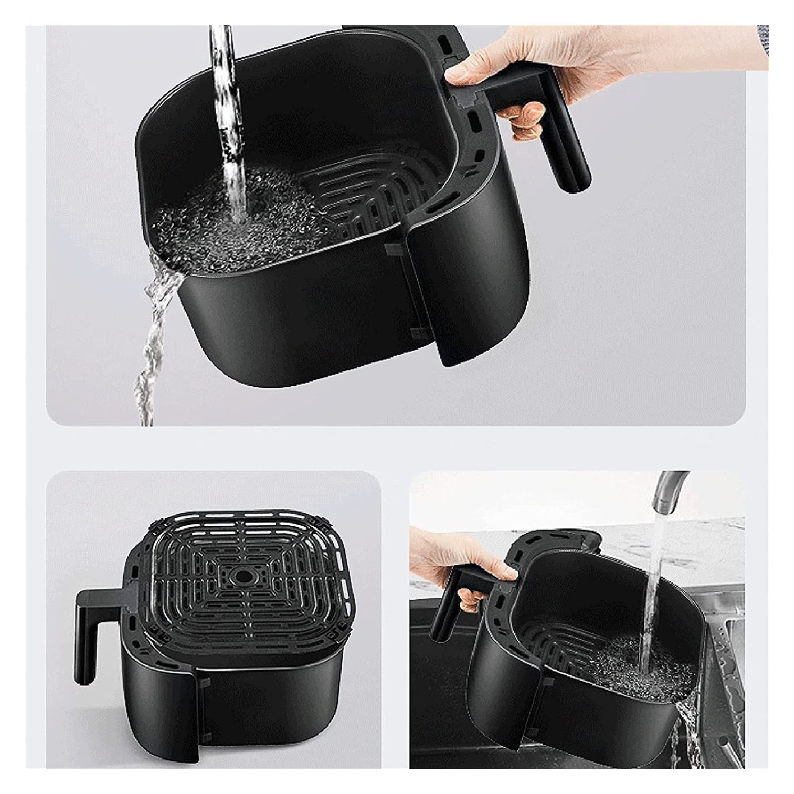 HHWKSJ 6L Air Fryer Oven - 4-in-1 Oil-Free Cooker with Roasting, Toasting, Crisping, Dehydrating & Warming Functions - Perfect for Healthy Cooking, Meal Prep & Family Dinners - Black