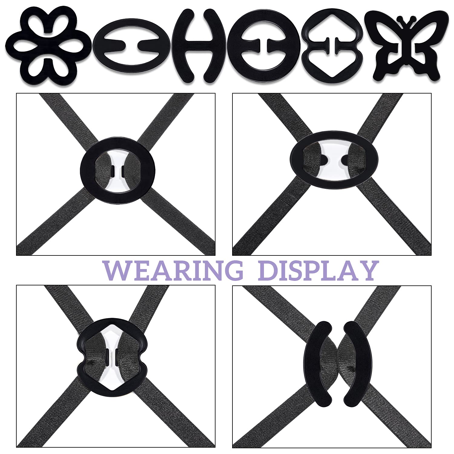 12Pcs Bra Strap Clips - Anti-Slip Back Bra Straps Holder & Cleavage Control Buckles for Women | Perfect for Workout, Formal Wear & Everyday Comfort