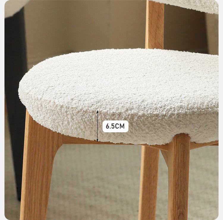 Solid Oak Wood Modern Velvet Makeup Stool - Soft Upholstered Vanity Seat for Dressing Table, Bedroom, and Beauty Salon