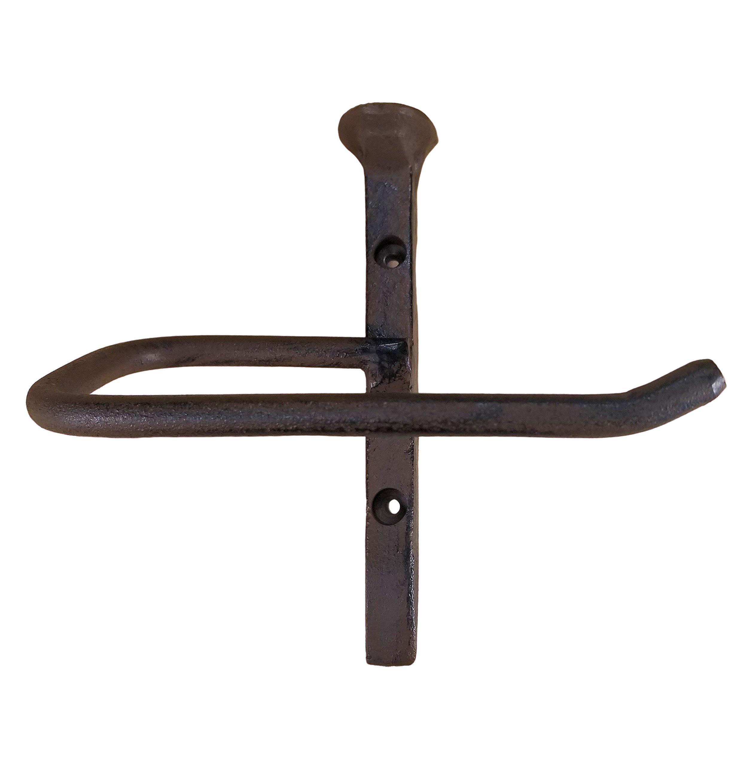 Vintage Cast Iron Railroad Spike Toilet Paper Holder - Rustic Wall Mounted Bathroom Organizer for Farmhouse, Industrial & Man Cave Decor - Perfect for Bathroom, RV & Cabin Use