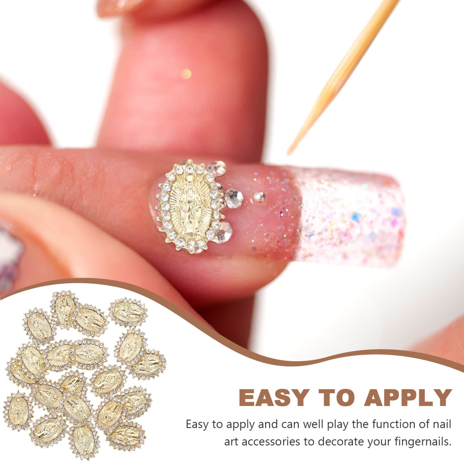 FOMIYES 20pcs Nail Art Rhinestones - Assorted Nail Gems, Pearls, Crystals & Alloy Charms for DIY Nail Decoration | Perfect for Manicures, Salon Nail Art & Home Nail Design