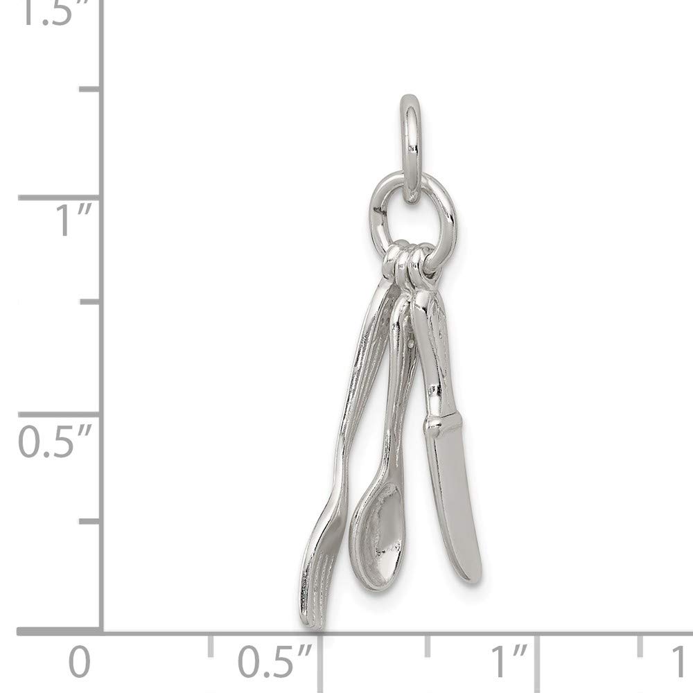 Sterling Silver Fork Knife Spoon Charm Set - Elegant Jewelry for Bracelets & Necklaces - Perfect for Gifts, DIY Crafts, and Everyday Wear