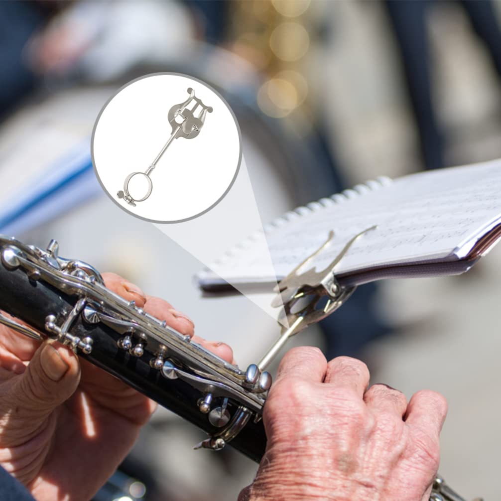 Clarinet Sheet Music Holder Stand with Lyre - Portable Music Sheet Clamp for Clarinet Players - Perfect for Practice, Performances & Band Rehearsals