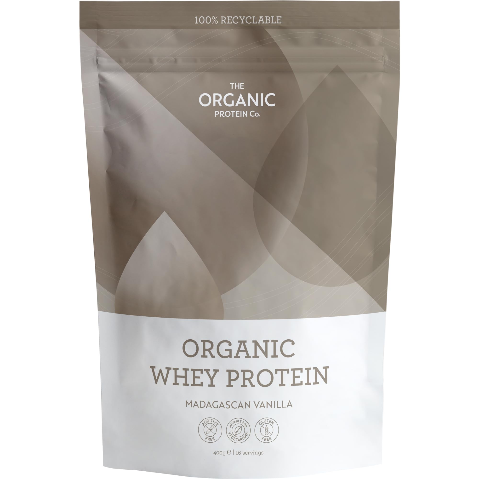 Organic Whey Protein Powder - Madagascan Vanilla Flavor | Grass-Fed, Gluten-Free, Vegetarian, Additive-Free Protein Supplement for Muscle Recovery & Weight Management - Perfect for Post-Workout Shakes & Healthy Smoothies - 400g