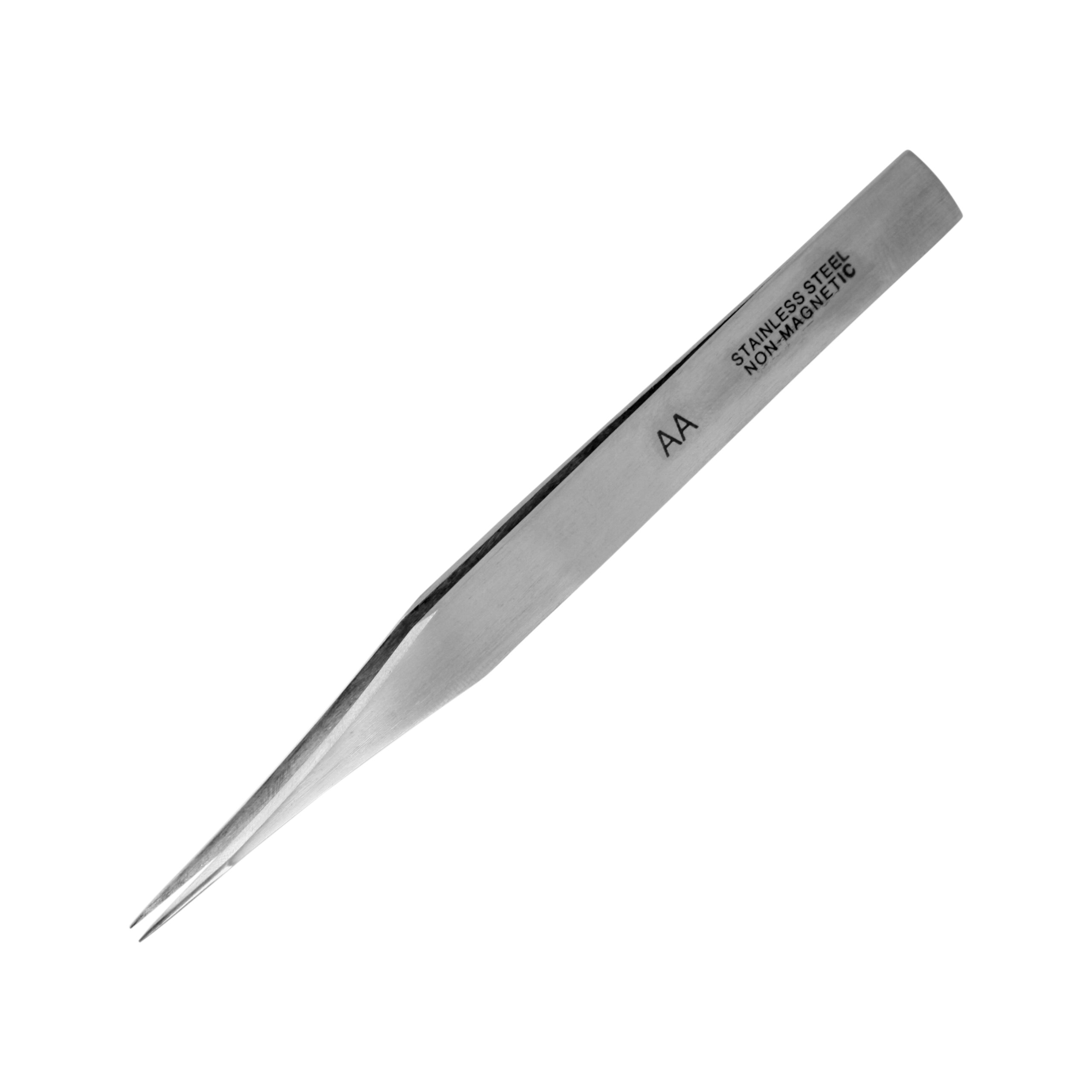 Premium Stainless Steel Tweezers - PTW2185/AA - Strong & Fine Point - Silver - Ideal for Beauty, Electronics & First Aid Use