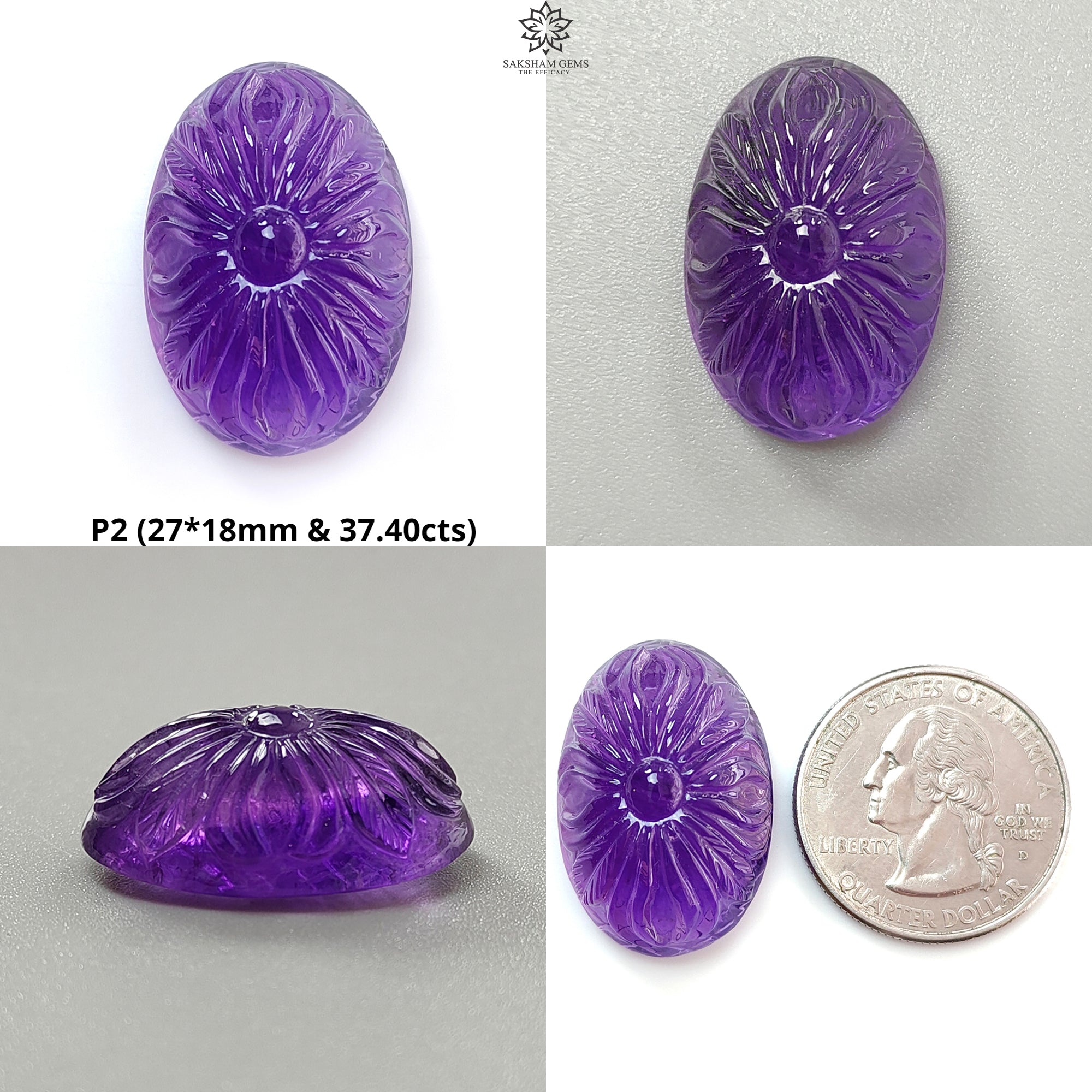 Natural Citrine & Amethyst Quartz Gemstone Carving - Untreated Handcrafted Oval Shape for Jewelry Making, Healing Crystals & Spiritual Decor | Perfect for Necklaces, Rings & Home Altars