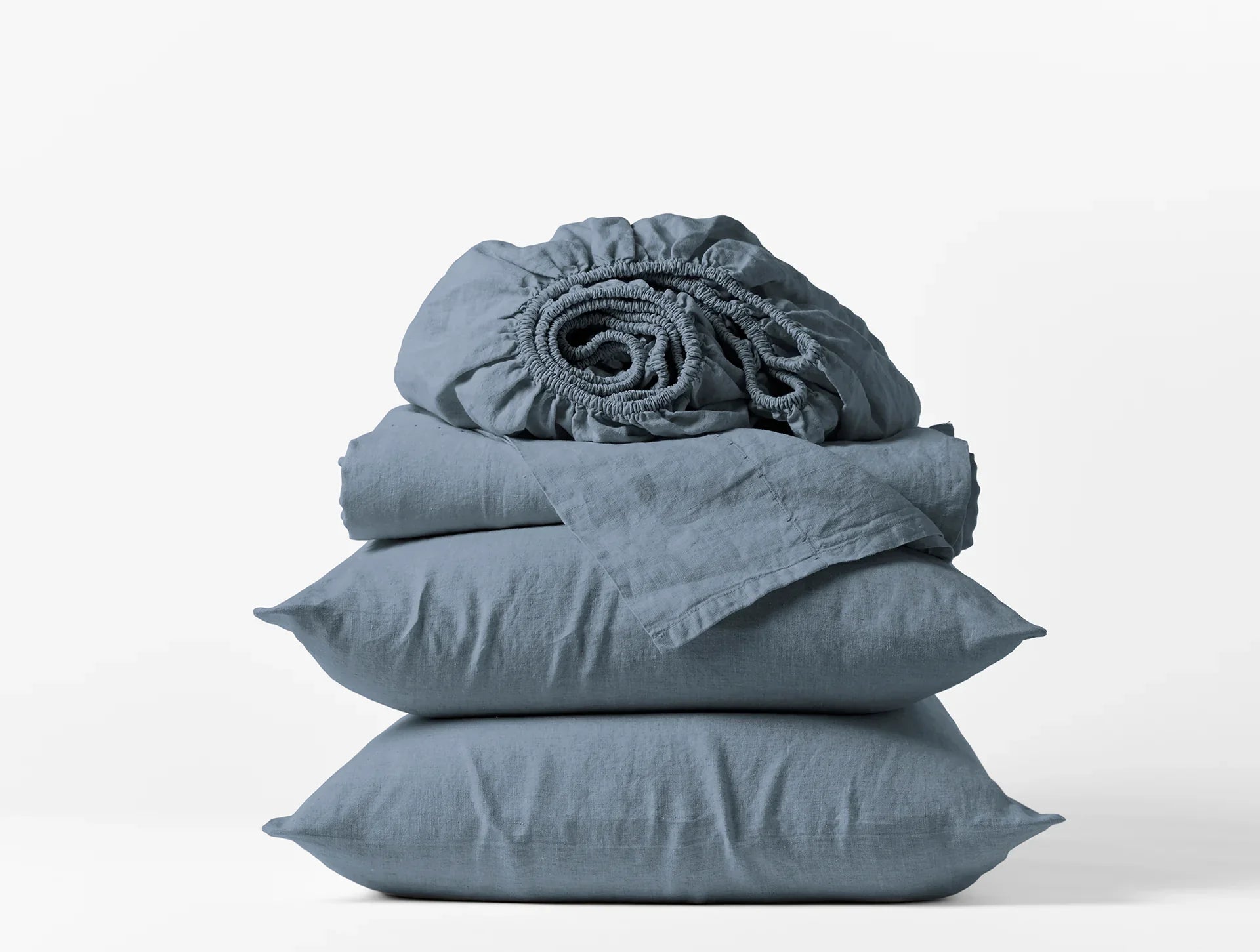 Organic Relaxed Linen Fitted Sheet - Breathable & Hypoallergenic Queen Size Bed Sheet Set for Comfortable Sleep - Perfect for Eco-Friendly Homes, Guest Rooms & Summer Nights