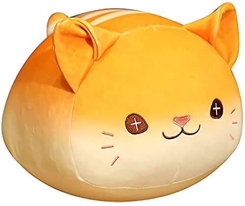 Adorable Orange Cat Bread Pillow - Soft Cartoon Cat Throw Pillow for Kids & Adults - Plush Stuffed Animal Cuddle Pillow - Perfect for Sleeping, Hugging, Sofa Decor, and Bedroom Cuteness