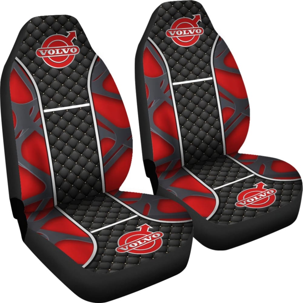 Premium Volvo Black & Red Themed Car Seat Covers 210901 - Custom Fit for Volvo Models, Durable & Stylish Protection - Perfect for Daily Commutes, Road Trips & Car Enthusiasts
