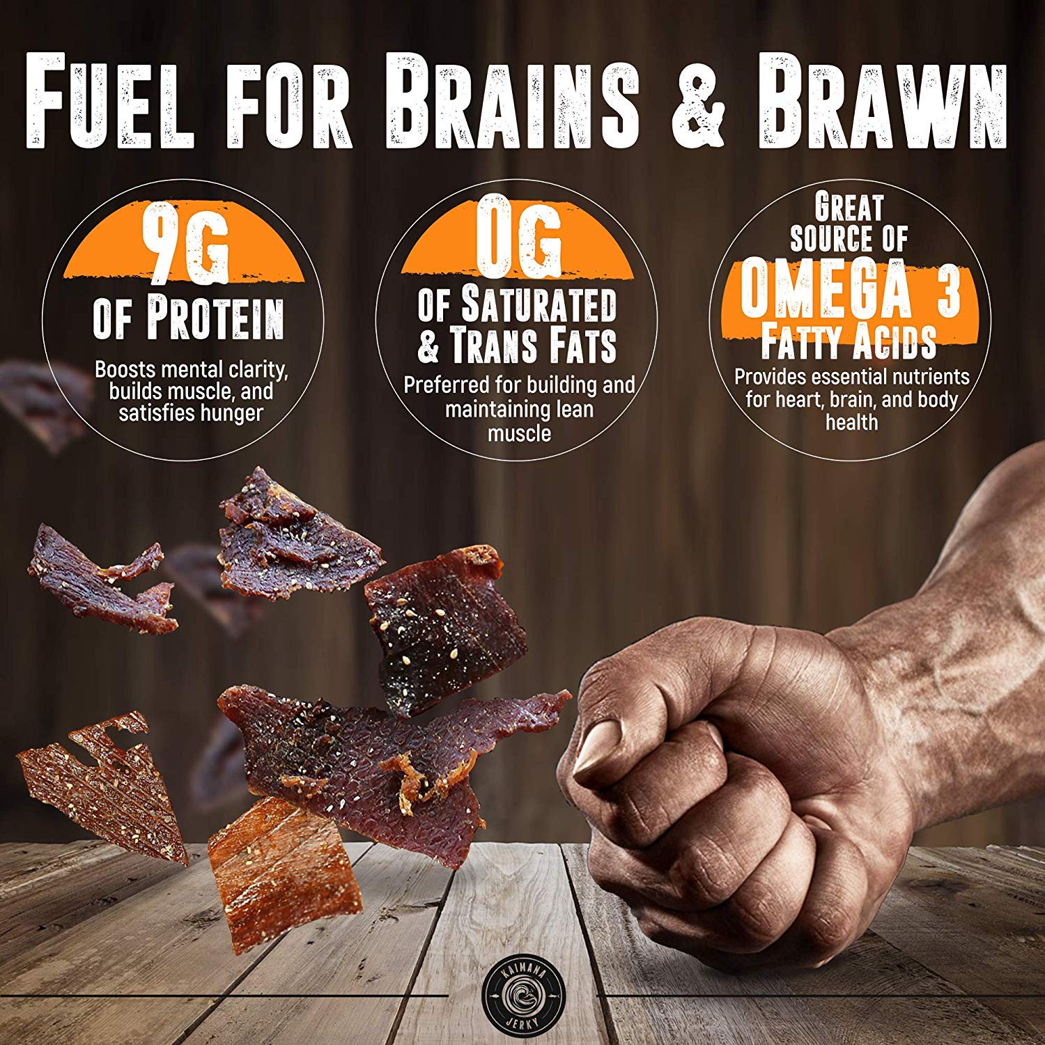 Premium Kaimana Jerky Ahi Tuna Sampler Pack - All Natural Wild Caught Tuna Jerky Snacks, High Protein (9g) & Rich in Omega-3 | USA Made | 5-Pack (0.50 oz each) | Perfect for Hiking, Camping & Healthy On-the-Go Snacking