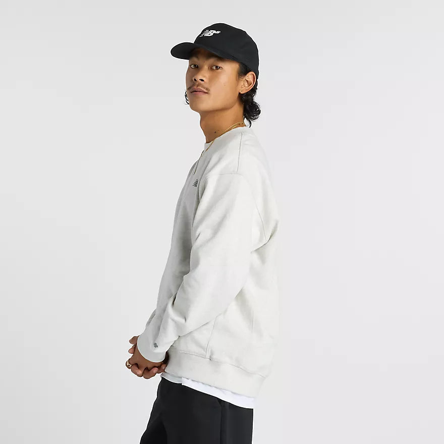 New Balance Athletics French Terry Crew Sweatshirt for Men - Comfortable Casual Pullover for Gym, Running & Everyday Wear