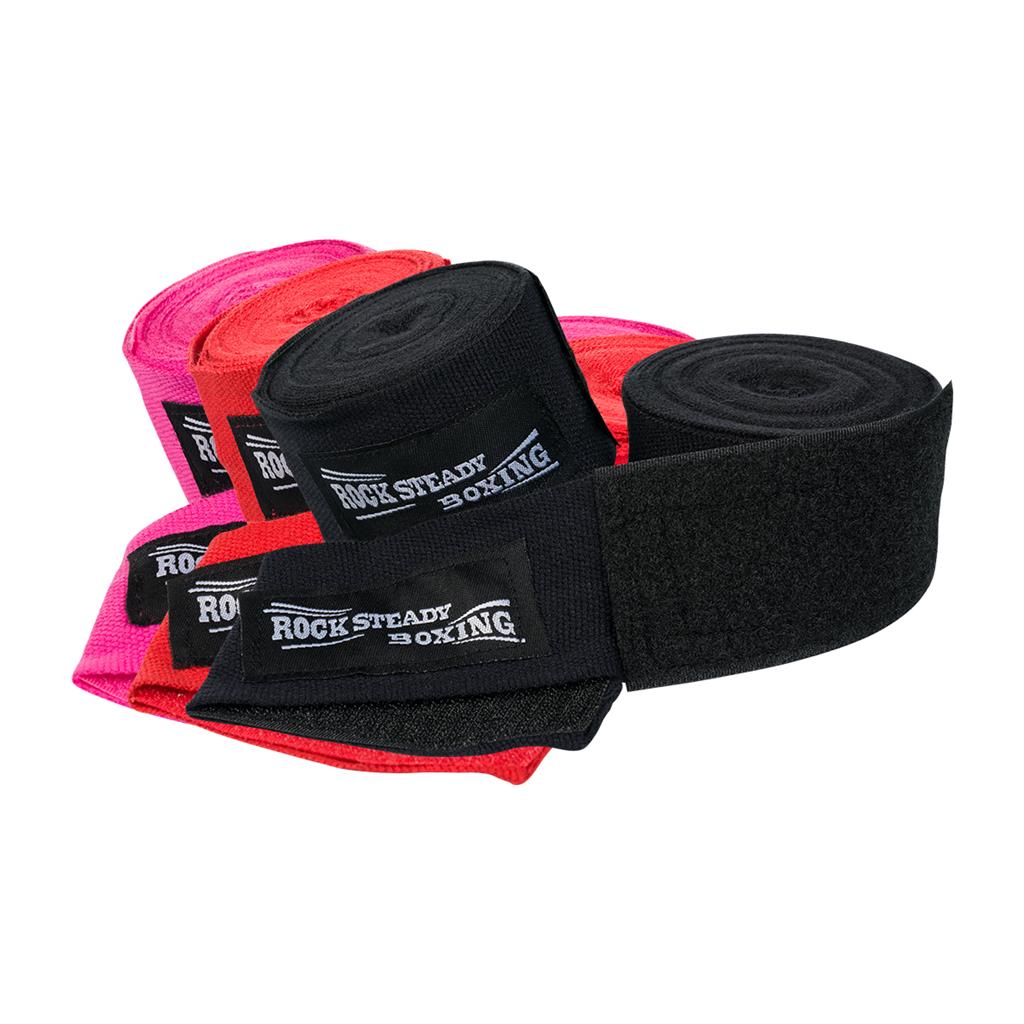 Rock Steady 180 Stretch Hand Wraps for Boxing & MMA - Premium Elastic Hand Wraps for Training, Sparring & Competition - Secure Wrist & Knuckle Support for Fighters & Athletes