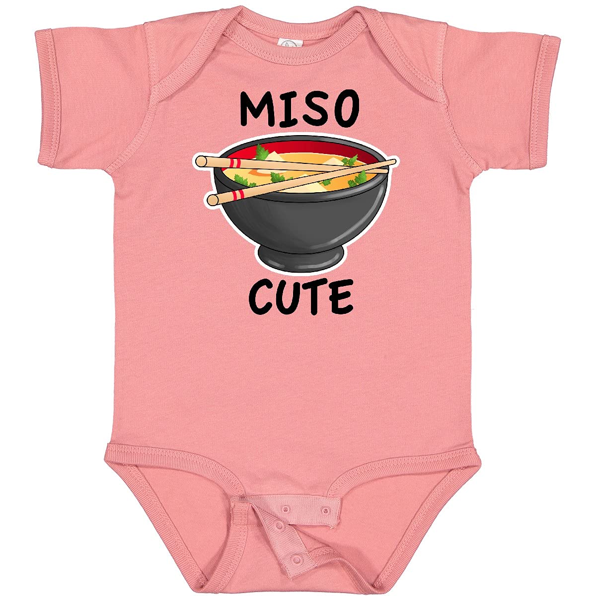 Inktastic Miso Cute with Miso Soup Baby Bodysuit - Adorable Japanese-Inspired Infant Onesie for Newborns & Toddlers - Perfect for Family Photos, Playdates & Cultural Celebrations