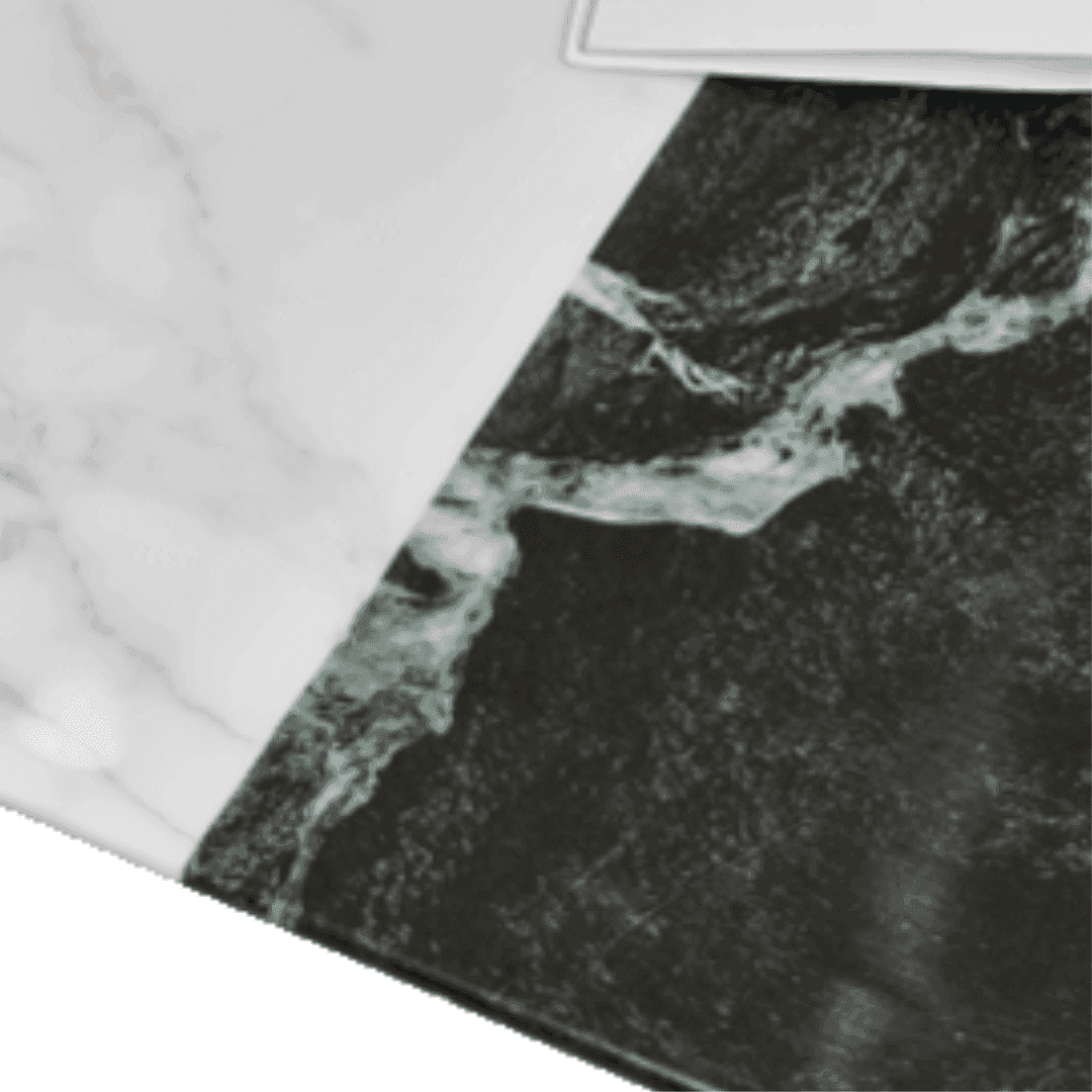 Ginevra Cultured Marble Nesting Coffee Table Set - Modern Side End Tables for Living Room, Bedroom, Office - Elegant Home Decor Furniture for Small Spaces