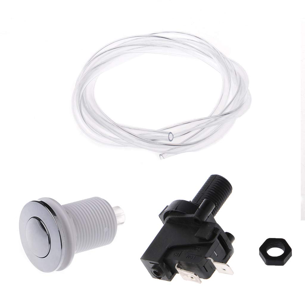 Self-Locking Air Switch Push Button for Bathtub, Spa & Garbage Disposal - Durable Waterproof Air Hose Kit - Perfect for Bathroom, Kitchen & Home Improvement Projects