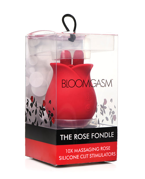 Bloomgasm The Rose Fondle 10x Silicone Rechargeable Rose Vibrator for Clitoral Stimulation - Red | Perfect for Couples & Solo Play, Sensual Massage & Intimate Moments