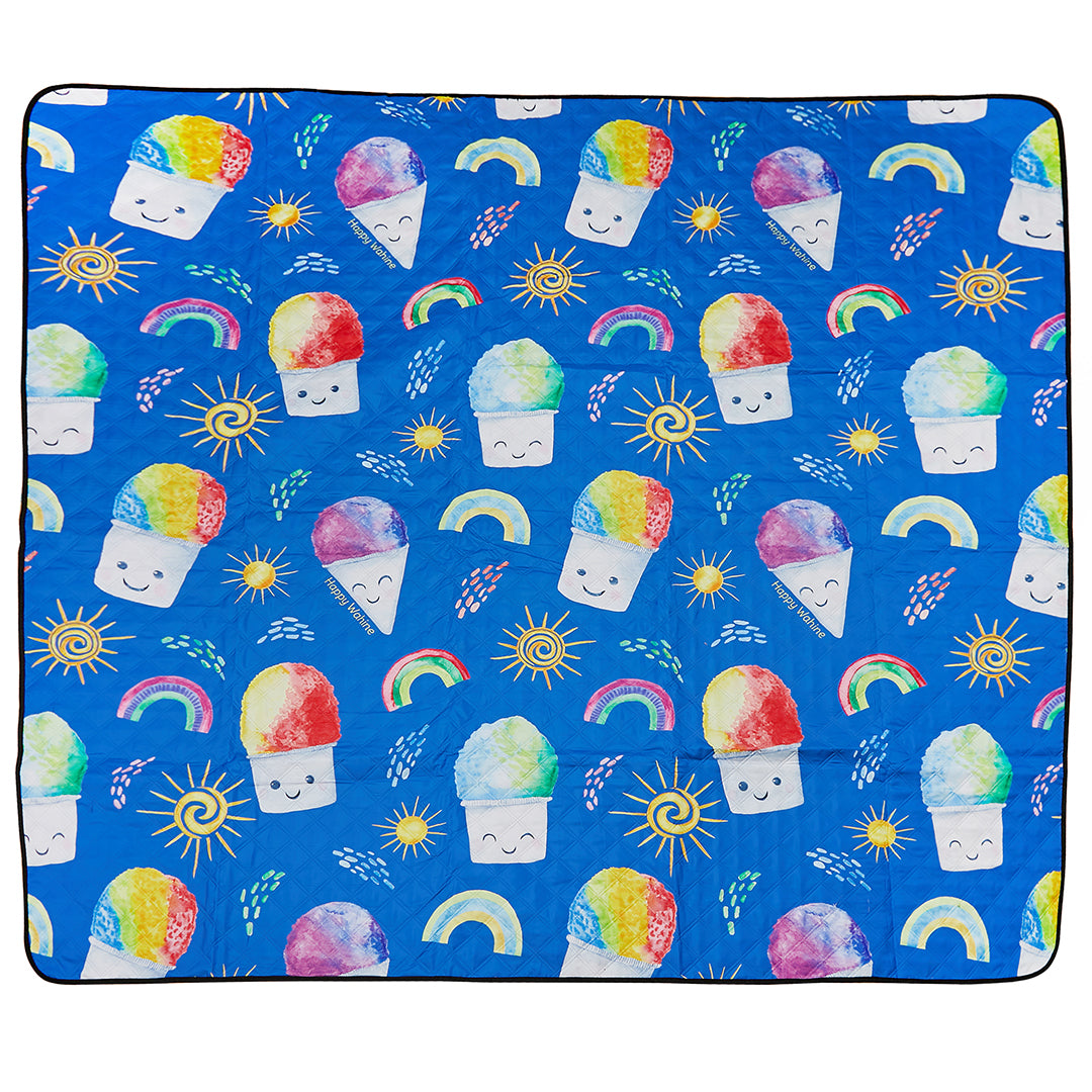 Premium Sand-Free Beach Mat for Summer - Quick Dry & Portable Shave Ice Blue Design - Perfect for Picnics, Camping, and Beach Vacations