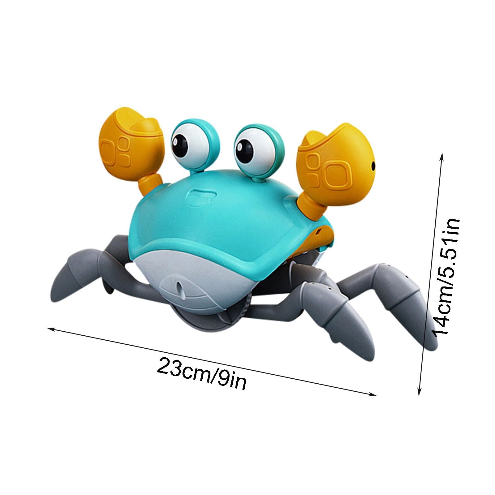 Interactive Crawling Crab Baby Toy - Tummy Time & Sensory Learning Toy for Infants, Dancing Walking Crab with Lights & Music, Blue Crawly Crab Toy for Toddlers - Perfect for Playtime, Early Development & Motor Skills