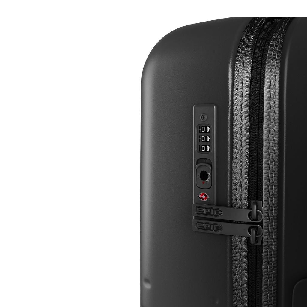Epic Spin 75cm Large Lightweight Suitcase - Matt Black Luggage for Travel, Business Trips & Vacations | Durable Spinner Wheels & Lightweight Design