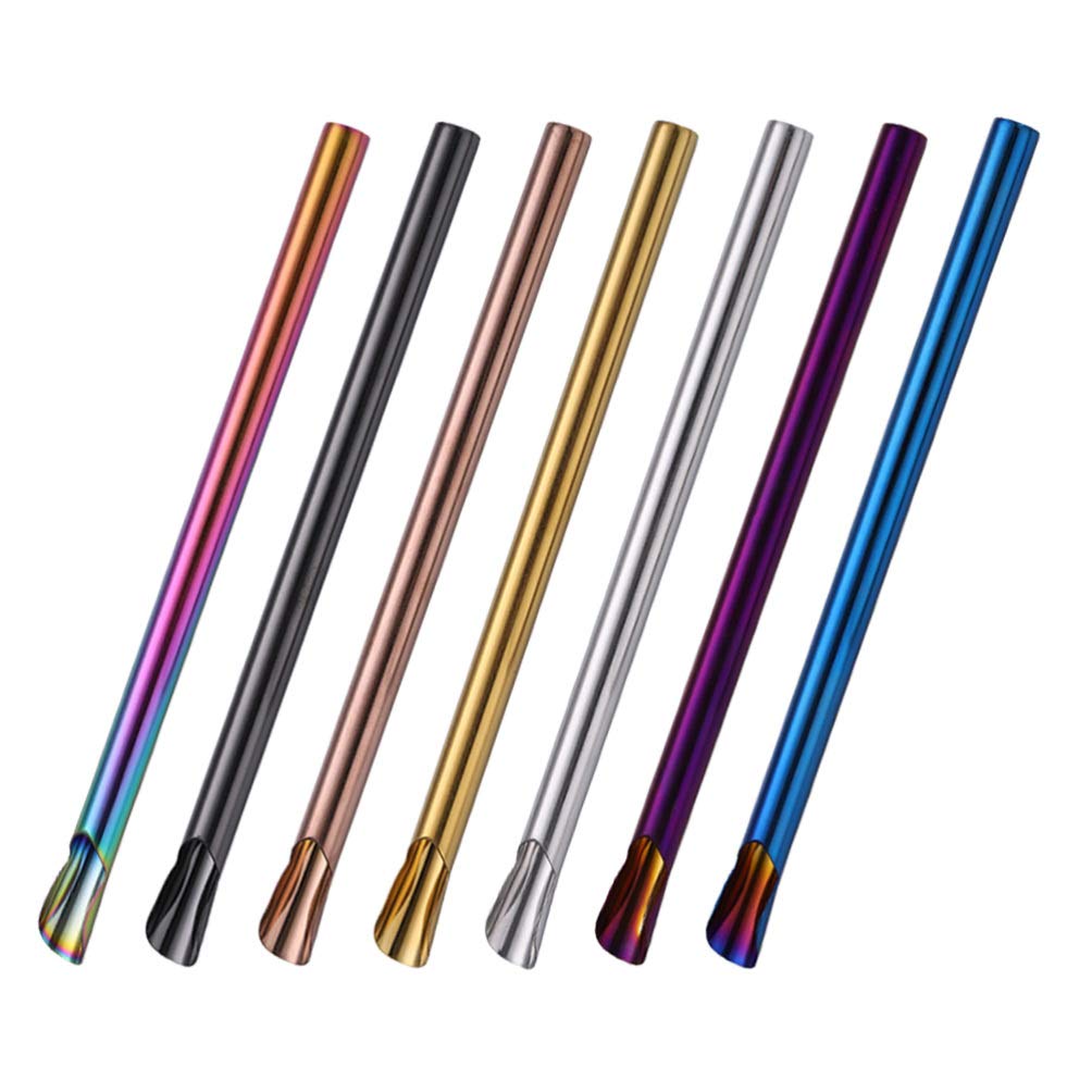 7-Piece Stainless Steel Reusable Metal Drinking Straws Set - Eco-Friendly Long Straws for Smoothies, Cocktails & Parties - Perfect for Home, Travel & Holiday Events