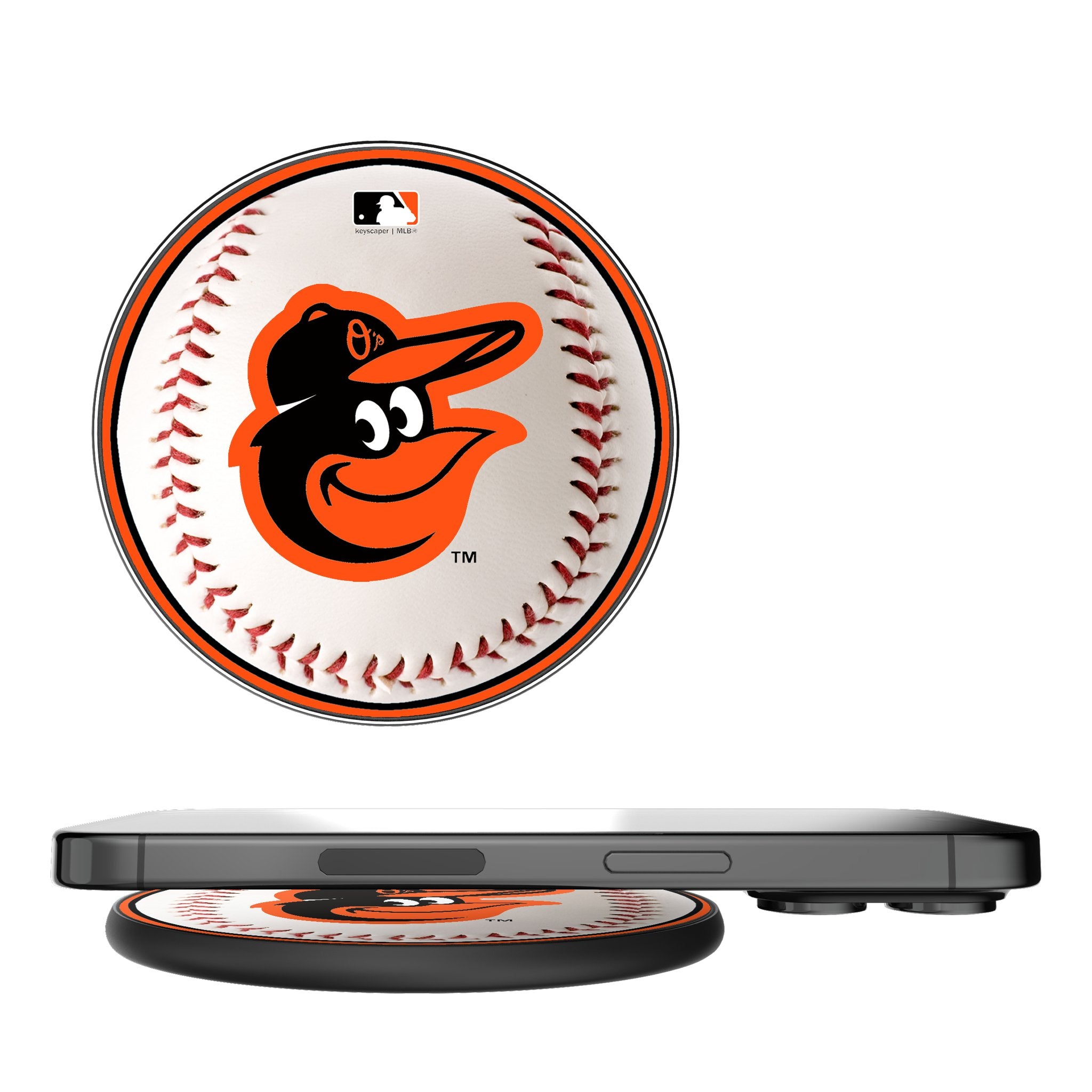 Baltimore Orioles Baseball 15W Fast Wireless Charger - Qi Certified Phone Charging Pad for iPhone, Samsung - Perfect for Home, Office & Game Day