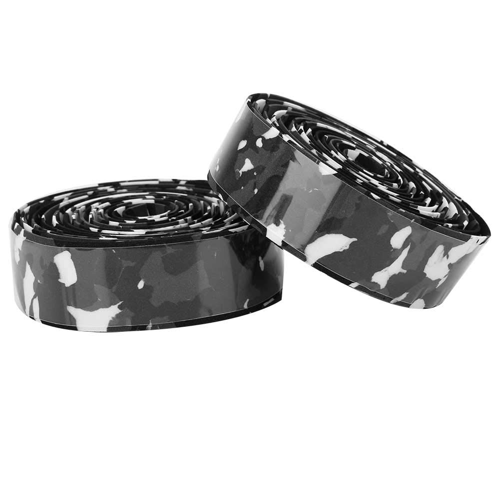 Premium Bicycle Handlebar Tape - Sweat Absorbent, Non-Slip, Durable Grip for Mountain, Road & Folding Bikes (Black/White Camouflage) - Perfect for Long Rides, Commuting & Performance Cycling