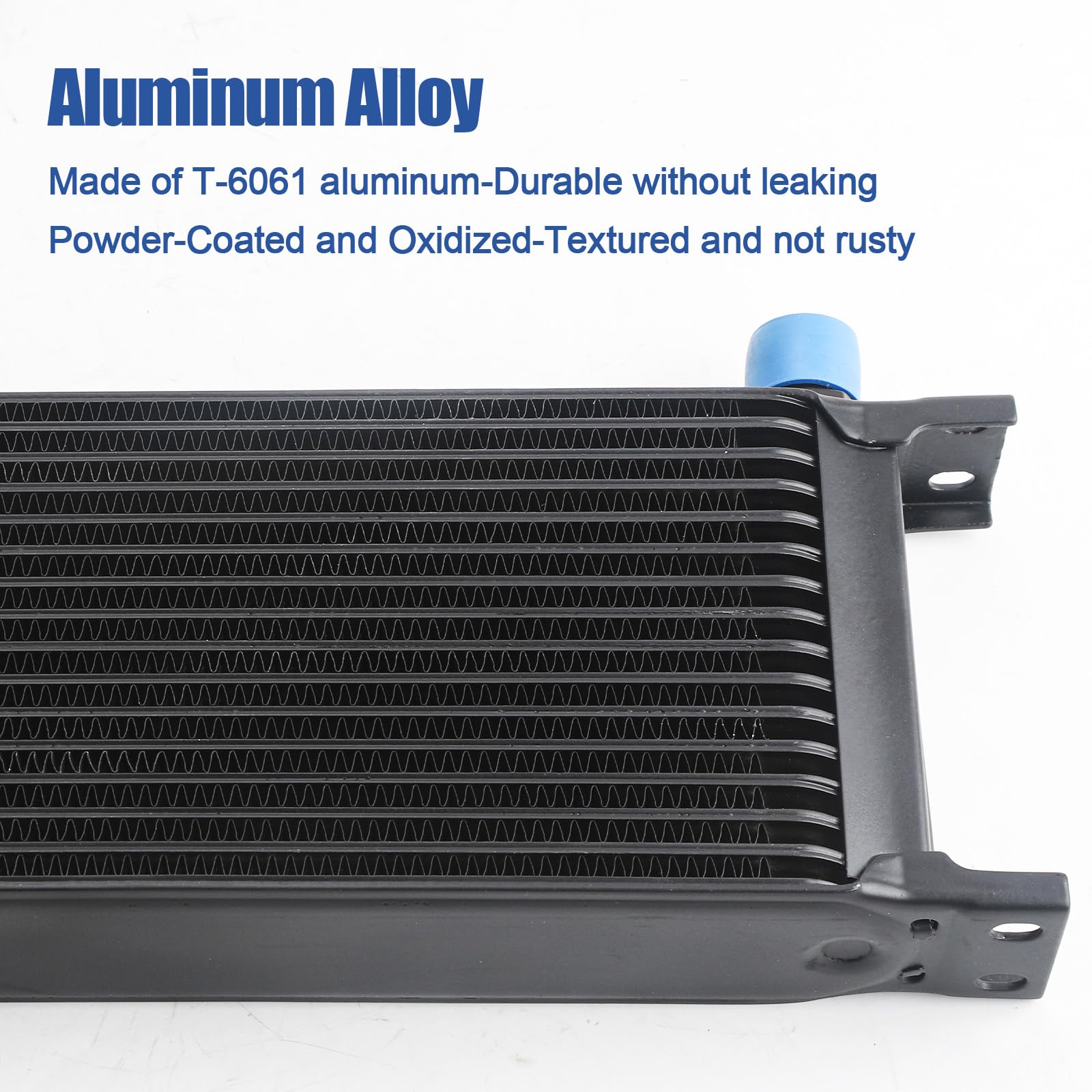 Universal 16 Row Oil Cooler Kit - 10AN Transmission Engine Cooler with Stacked Plate Aluminum Design for Racing & Performance Vehicles - Black British Radiator Oil Cooler Condenser - Perfect for High-Performance Engines, Track Racing & Off-Road Adventures