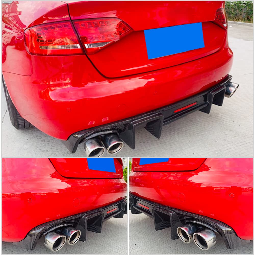 Carbon Fiber Rear Bumper Lip Spoiler for 2012 Audi A4 Sedan - OEM Style Diffuser - Enhance Style & Aerodynamics - Perfect for Car Shows & Street Performance Upgrades
