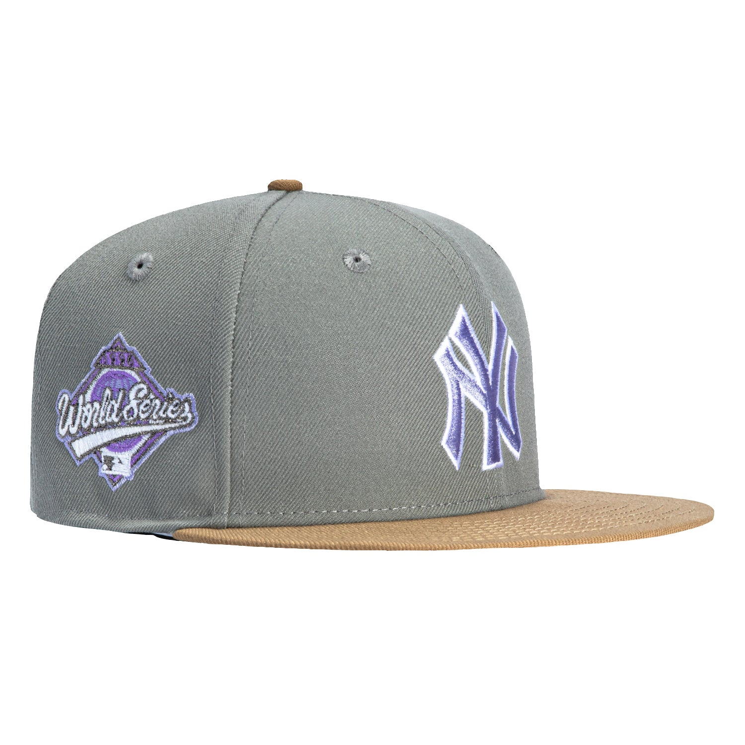 New Era 59Fifty New York Yankees 1996 World Series Patch Snapback Hat - Graphite & Khaki | Vintage Baseball Cap for Men & Women | Perfect for Games, Collecting & Streetwear Fashion
